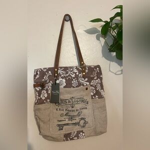 Myra Bag Old Key Linen Tote NWT